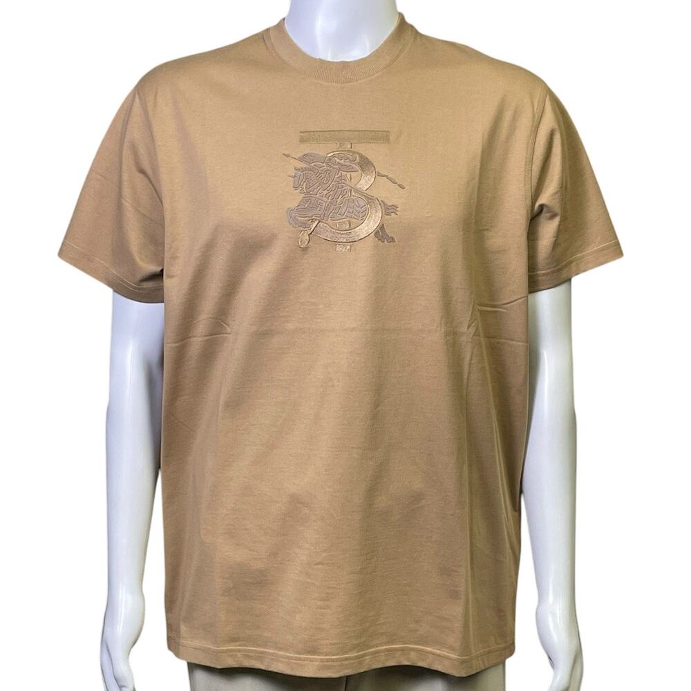 Burberry 2023 Tristan Embroidered Monogram EKD Organic Cotton T-Shirt Men's XS